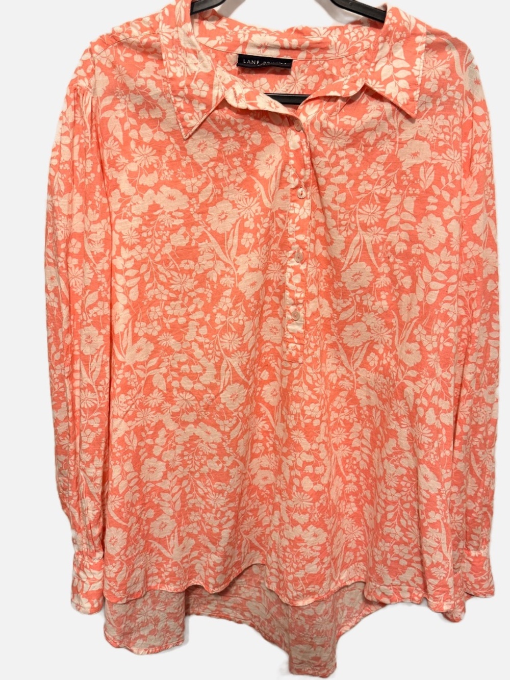 Lane Bryant pink floral button down